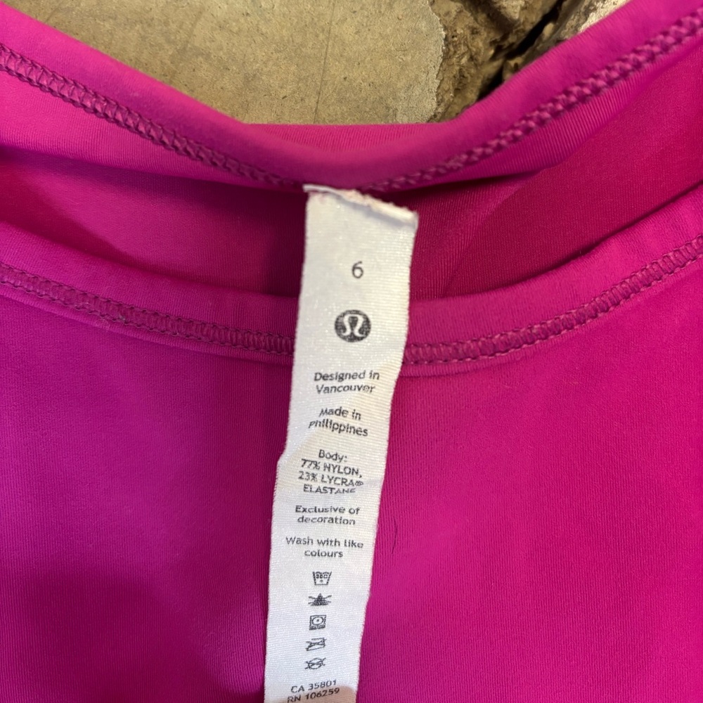 lululemon athletica Hot Pink Crop Top